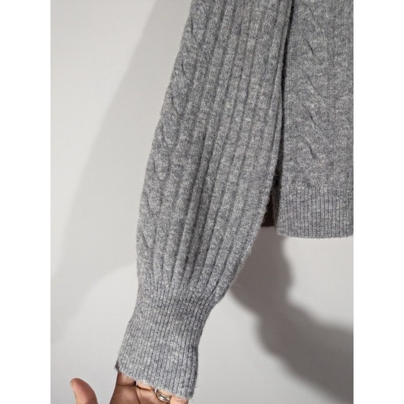 DH NEW YORK Grey Button Front Alpaca Wool Blend Classy Cardigan EUC Women Size S - Picture 4 of 6